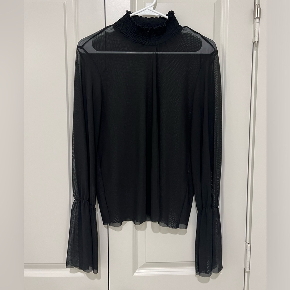 Zara Black Sheer Blouse